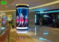 P4 Wewnętrzna Naprawiona reklama Elastyczny ekran LED Cylindryczny kształt 2121 Rozmiar lampy