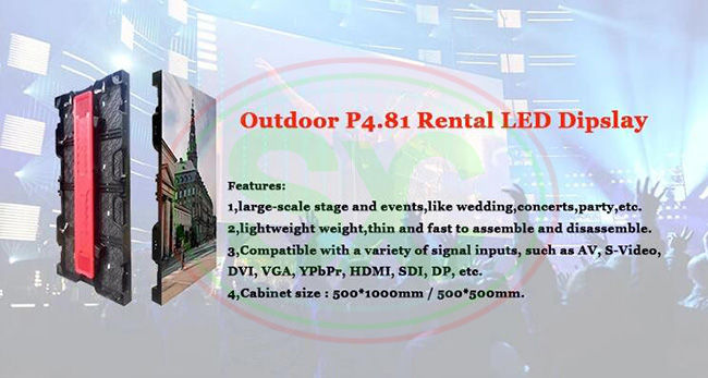 Programowalny wyświetlacz LED do wypożyczenia Outdoor P4.81 6500K-9500K Do wypożyczenia