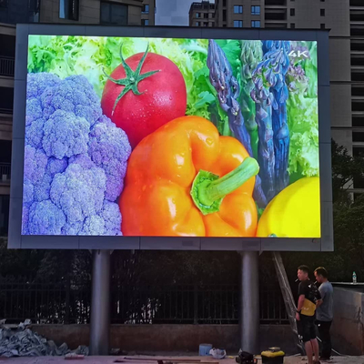 Montowana na kolumnie ściana wideo LED P10 HD 960X960MM Żelazna szafka Zewnętrzny wyświetlacz LED