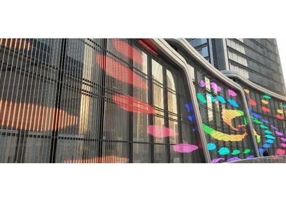 Przejrzysty przezroczysty LED Video Wall P3.91 Indoor Led Mesh Curtain Signage Displays Led Screen