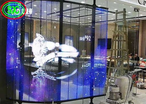 Dobra cena SMD2121 Przejrzysty ekran LED pełnobarwny Reklama Okienna sygnalizacja LED przejrzysty wyświetlacz w Internecie
