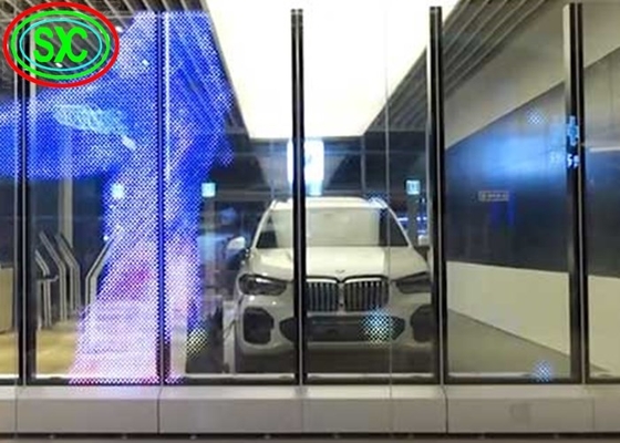 Ekran przezroczysty LED Wysoka jasność pełnobarwna ściana przezroczysty 32768 Punkty/m2 Do wynajęcia