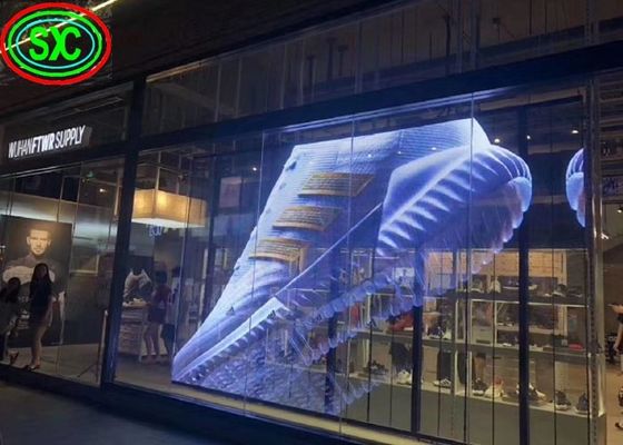 Dobra cena Zewnętrzny przezroczysty szklany ekran LED P3.91 Odlew aluminiowy Materiał obudowy w Internecie