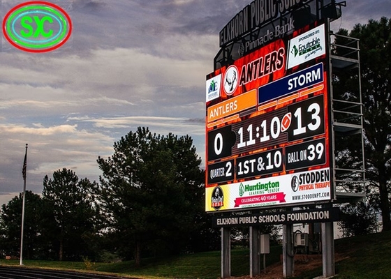 Wypożyczalnia z odlewu aluminiowego szerokokątny ekran stadionowy LED P10 IP65 wodoodporny HD obudowa żelazna