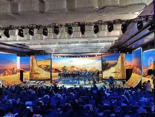 Wysokiej jakości P3.91 Wnętrze Led Screen Scene Event Wynajem pełnobarwny Video Wall 7 segmentów