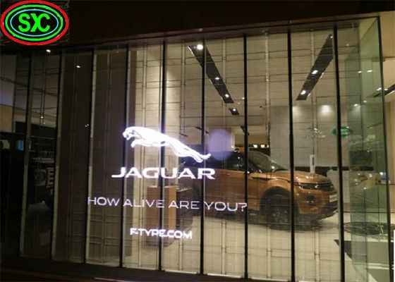 Przezroczysty panel LED z chipami waflowymi, wysoka widoczność, obudowa żelazna/stalowa 	przezroczysty wyświetlacz LED