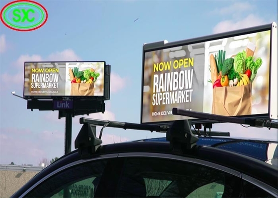 Pełnokolorowy wyświetlacz znaków samochodowych P5 LED, wyświetlacz wideo z szafką aluminiową