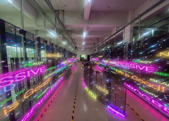 pełnobarwny przezroczysty wynajem na zewnątrz 2500 Nits P3.91 przezroczysty ekran LED
