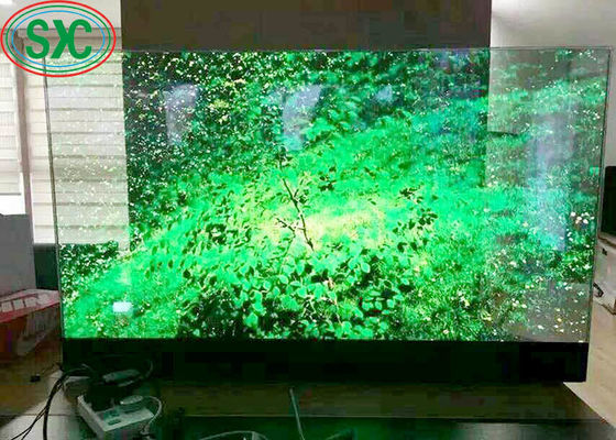 Przezroczysty ekran LED w pełnym kolorze o wysokiej częstotliwości odświeżania, szafka 500x1000mm, przezroczysty ekran LED