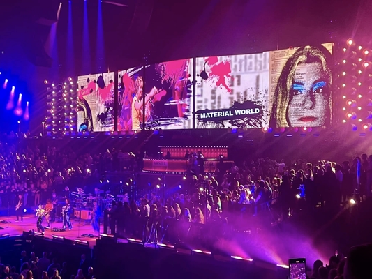 Zewnętrzny wyświetlacz o wysokiej jasności wodoodporny zasłona LED wyświetlacz 5mm Pixel Pitch Full Color Energy Saving HD
