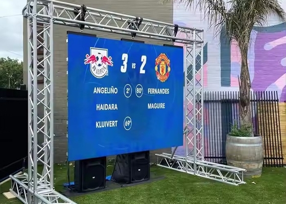 Zewnętrzny aluminiowy ekran stadionu piłkarskiego wodoodporny, pełnobarwny wyświetlacz LED wynajem P4.81