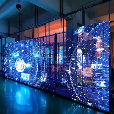 P2.6 Led Transparent Screen Display Grille Full Color Led Ice Screen Wewnętrzny elektroniczny ekran reklamowy Ekran szklany