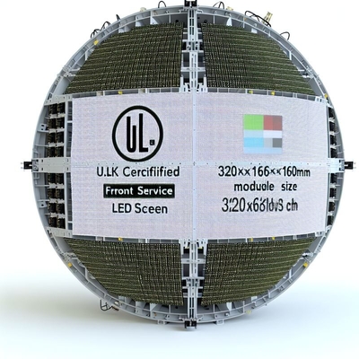 Ekran LED s kulistym frontem serwisowym z certyfikatem UL, z rozmiarem modułu 320*160mm i certyfikatem UL