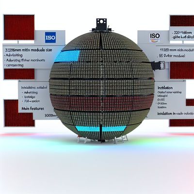 Moduł LED wyświetlacza kulistego o wymiarach 320*160mm z certyfikatem ISO