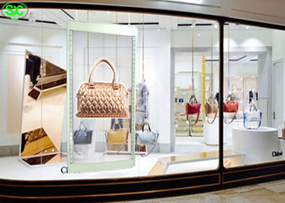 Wysokiej jasności Przejrzysty panel LED, pełnobarwne znaki SMD2121 LED transparentny wyświetlacz