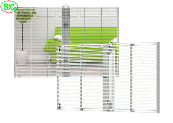 Wysokiej jasności Przejrzysty panel LED, pełnobarwne znaki SMD2121 LED transparentny wyświetlacz