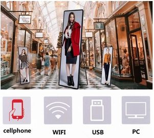 Podłoga stojąca LED lusterkowy ekran Digital Signage pełnokolorowy wodoodporny wyświetlacz LED Plakat