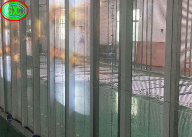 Wnętrze P3.91 Przejrzysty ekran LED Szklane okna Aluminiowa szafa Materiał LED przezroczysty ekran