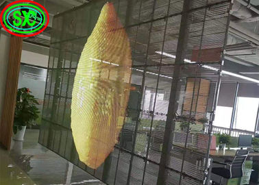 Światła waga Przejrzystość Led Video Wall Mesh Billboard Glass Display wodoodporny Przejrzystość Led Video Wall