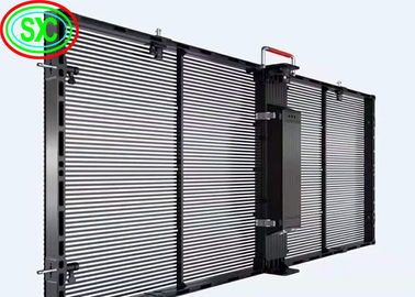 Wynajem wysokiej rozdzielczości/Wystawiony aluminiowy zawieszony P10 Panel LED widoczny przez światło dzienne, ekran wideo przezroczysty LED