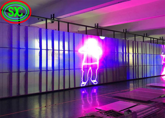 Full Color HD Elastyczny 4000 cd/m2 Przejrzysty panel LED Przejrzysty ekran LED