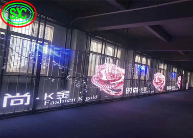 Panel reklamowy Epistar Chip Przejrzystość Led Curtain Screen Przejrzystość ekranu led transparentne szkło LED wyświetlacz