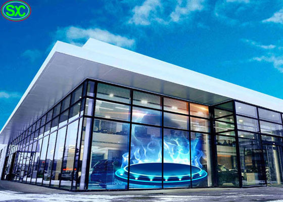 Budynek Wall Outdoor P3.91 Przezroczysty wyświetlacz LED o wysokiej jasności 5000 nitów