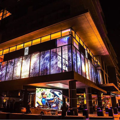 P3.91-7.82 Przejrzysty ekran ścienny ze szkła LED 5000cd/m2 kąt widzenia 160°