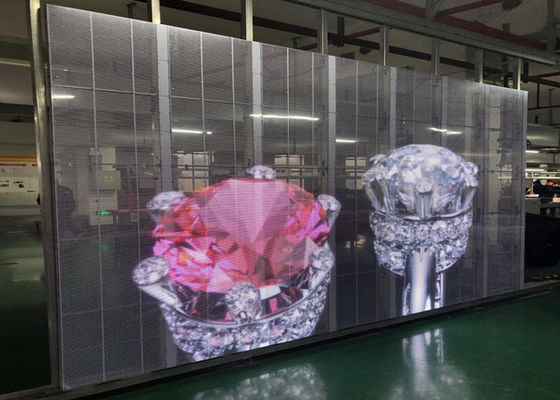 SMD P3.91 1000*500mm Przejrzysty ekran LED zamontowany na szybie sklepu handlowego