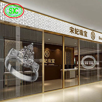 Przejrzysty przezroczysty LED Video Wall P3.91 Indoor Led Mesh Curtain Signage Displays Led Screen