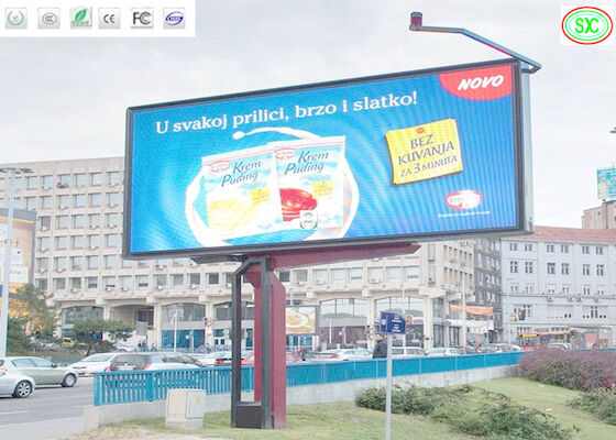 Zewnętrzny cyfrowy billboard montażowy wideo w pełnym kolorze P10 Duży ekran reklamowy LED