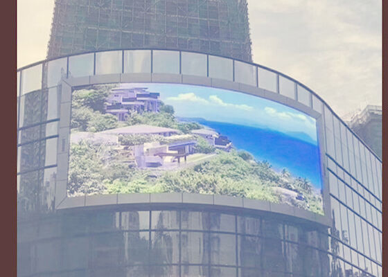 Specjalna krzywa zewnętrzna pełnokolorowa P10 Reklama budowlana LED wyświetlacz Billboard
