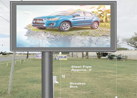 Reklama stadionu autostrady Wysoka jasność zewnętrzna pełnokolorowa P10 LED Panel ścienny z kolumną