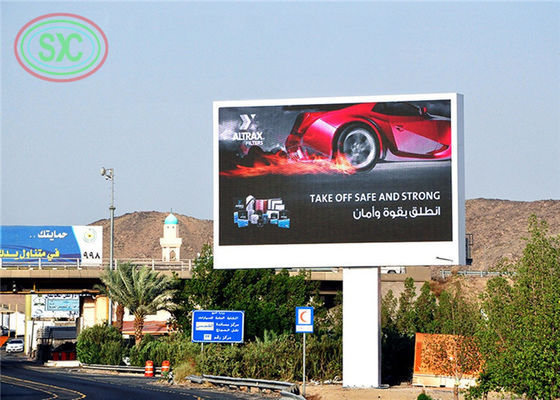 Anty-UV pełnokolorowy zewnętrzny billboard LED P6 z kolumnami do reklamy komercyjnej