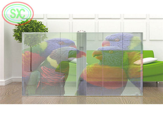 Przejrzysty ekran LED w pomieszczeniach wewnętrznych P3.9-7.8 W pełni kolorowy SMD z zakrzywioną ścianą LED Video Glass For Showcase