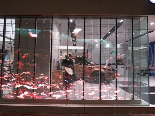 Materiał plastikowy Ultracienkie pełnokolorowe ekrano LED Przejrzystość ściany wideo Wyposażone w lampę LED SMD2121