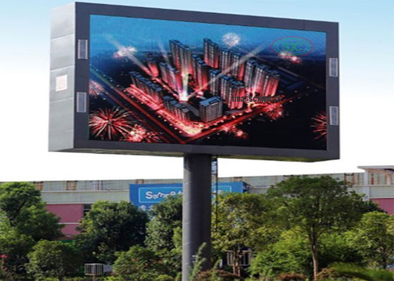 Wielkie zewnętrzne, pełnokolorowe, podwójne strony P10 Reklamy LED, panely billboardowe ze stali