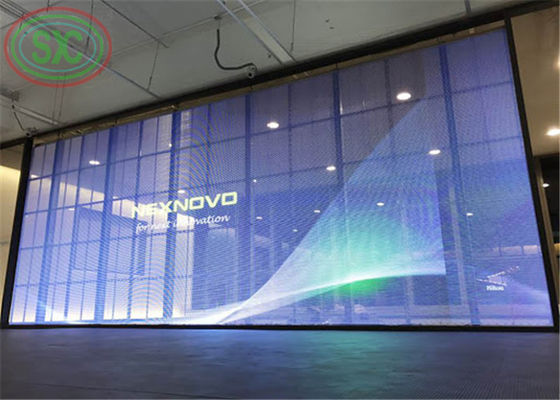 Przejrzysty wyświetlacz LED o zielonej energii G3.91-7.82 1000*500mm do pokazu zasłon