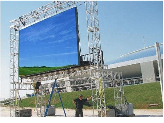 P2 Wnętrze pełnokolorowe LED Billboard Die-Cast Aluminium Billboard Plain Steel Cabinet 128 X 64 Matrix