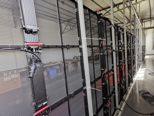 Przejrzysty przezroczysty LED Video Wall P3.91 Indoor Led Mesh Curtain Signage Displays Led Screen