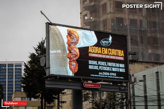 Kolorowa, wodoodporna, stała, zewnętrzna tablica reklamowa LED P10 960x960mm