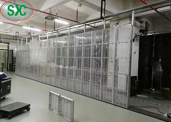 szeroki kąt widzenia przezroczysty pełnobarwny ekran LED z siatką 3 lata gwarancji