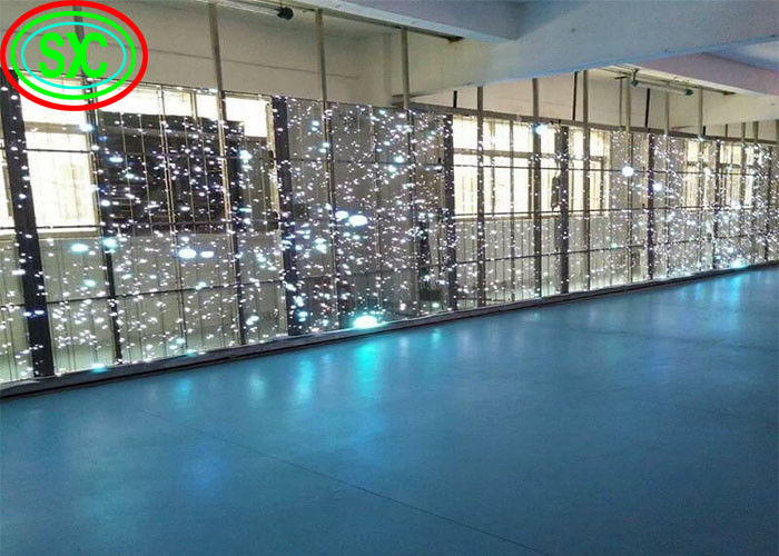Panel reklamowy Epistar Chip Przejrzystość Led Curtain Screen Przejrzystość ekranu led transparentne szkło LED wyświetlacz