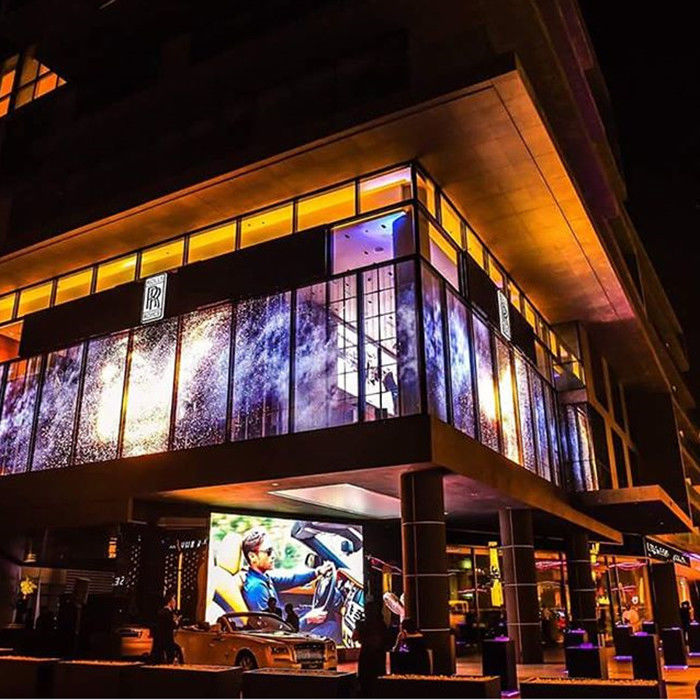 P3.91-7.82 Przejrzysty ekran ścienny ze szkła LED 5000cd/m2 kąt widzenia 160°