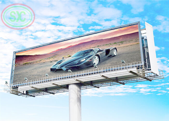 Anty-UV pełnokolorowy zewnętrzny billboard LED P6 z kolumnami do reklamy komercyjnej