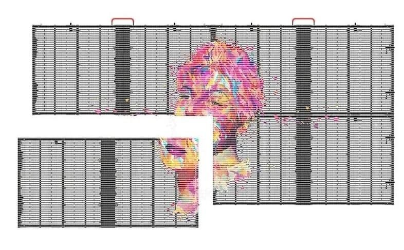 Przejrzysty ekran LED w pomieszczeniach wewnętrznych P3.9-7.8 W pełni kolorowy SMD z zakrzywioną ścianą LED Video Glass For Showcase