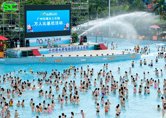 Zewnętrzny wyświetlacz LED RGB P10mm z IP65 Wodoodporny na basenie z wodą IP65