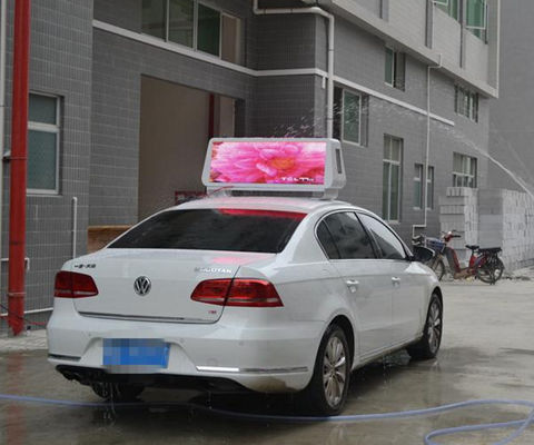 Dobra cena P6.67 zewnętrzny taksówkowy wyświetlacz LED na dachu Jasność 1800mcd 3G WIFI RGB odlew aluminiowy cyfrowy wyświetlacz LED na tylnej szybie samochodu w Internecie