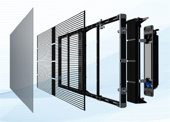 Wnętrze P3.9-7.8 pełnobarwny przezroczysty ekran LED Smd Skrzywione szkło do wystawy