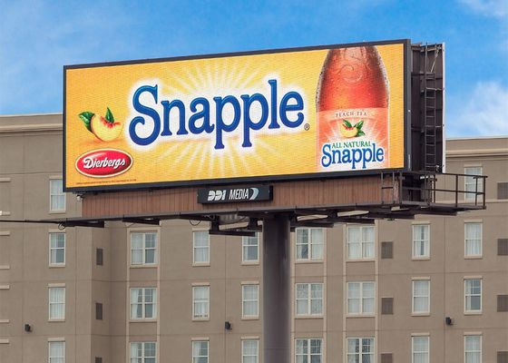 Wodaodporne ekrany LED reklamowe kąt widzenia 120° / 60° Wysoka gęstość pikseli 62500/m2 dla rozwiązań reklamowych zewnętrznych